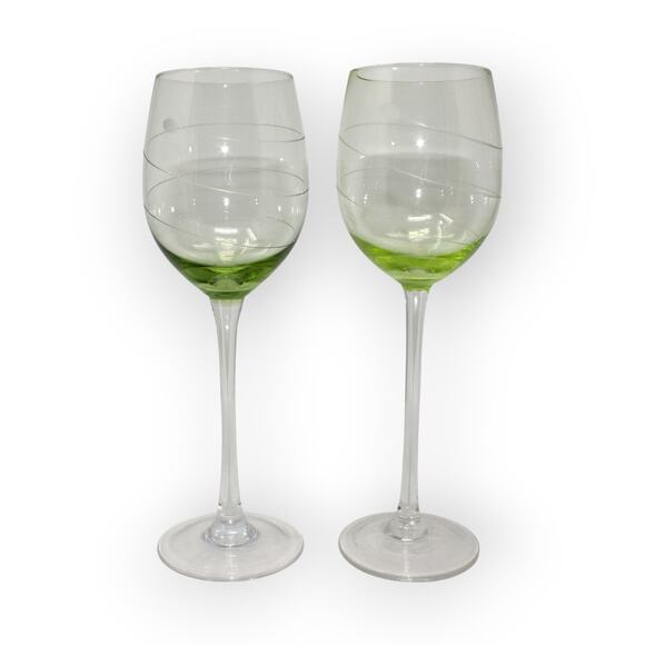 8 Lenox TUSCANY SEASONS PASTEL GOBLETS Crystal Water Wine Swirl Cut Etched - Picture 4 of 11